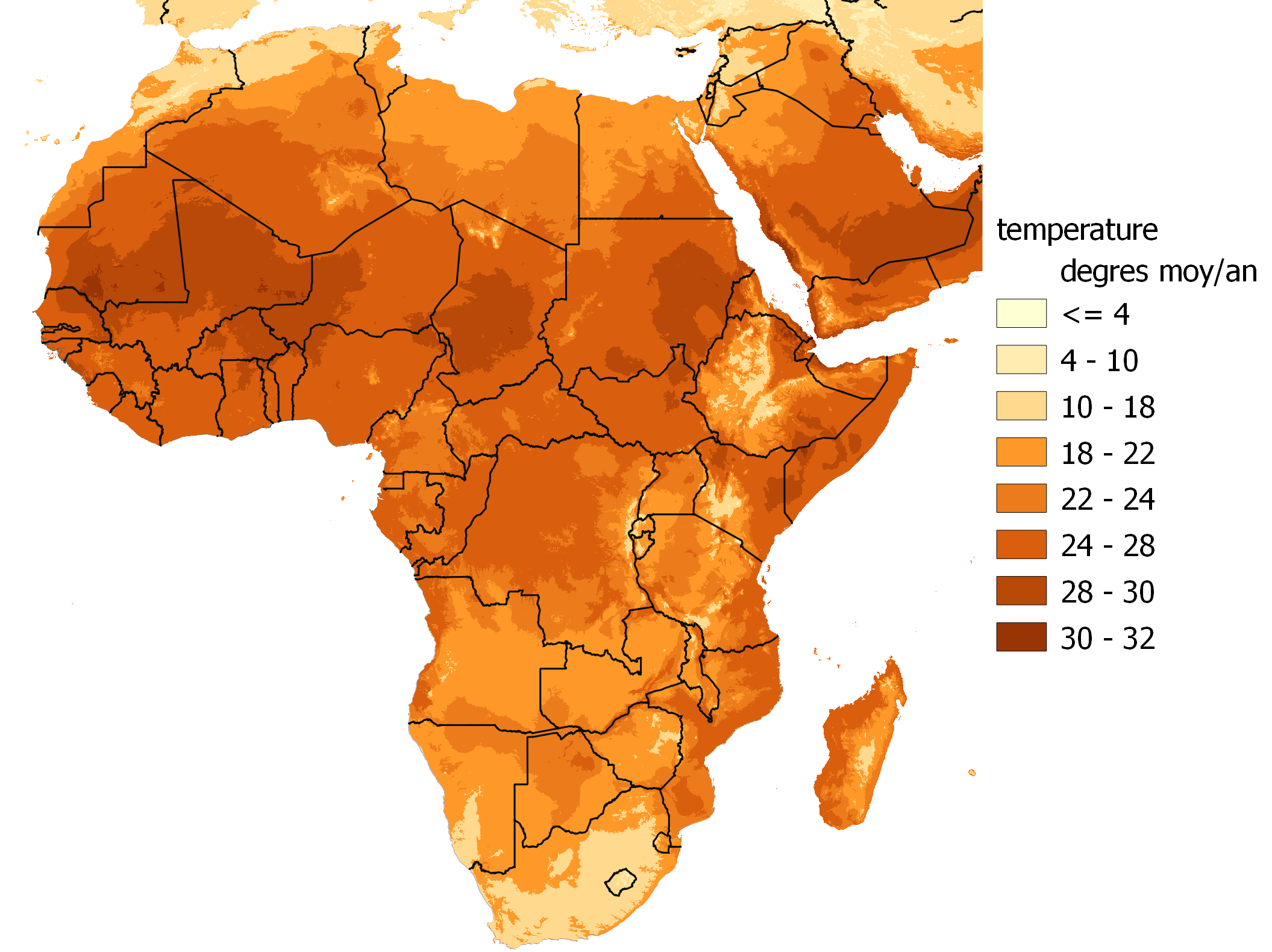 Map Legend temperature